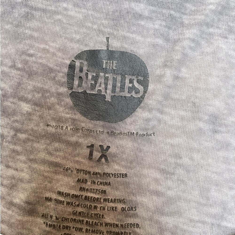 The Beatles Shirt Women XL Gray Round Neck Short Sleeve Graphic Rock Tee Stretch - Picture 6 of 6